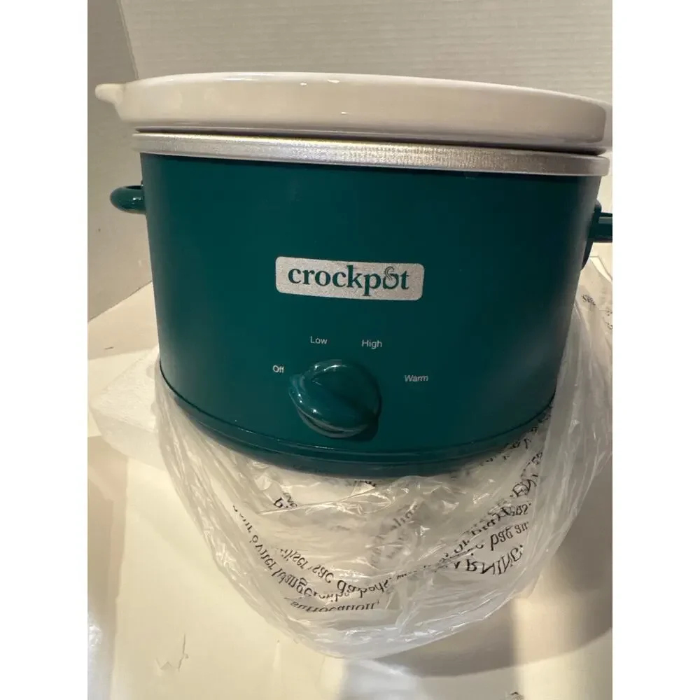 Crock-Pot Classic 4.5 Qt Round Slow Cooker 3 Settings,Green Open Box
